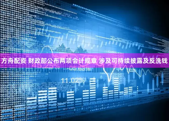 方舟配资 财政部公布两项会计规章 涉及可持续披露及反洗钱